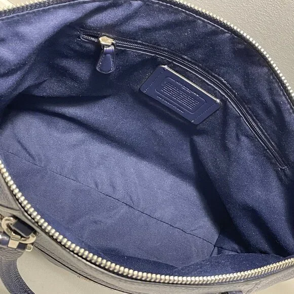 Coach Prairie Satchel - Navy Blue and Silver - Picture 6 of 14
